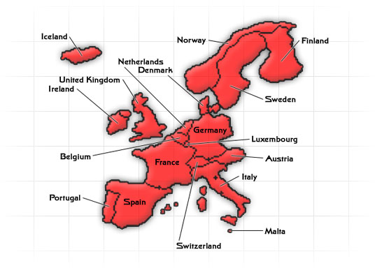 West Europe Region Map